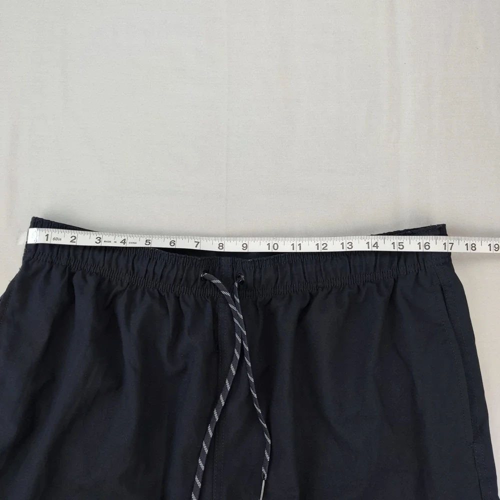 Speedo Swim Trunks Men XL Black Solid Mesh Lined Pockets Board Shorts Drawstring